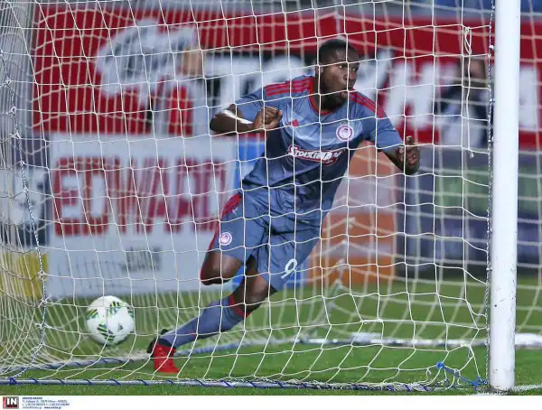 Brown Ideye shares photo on Twitter celebrating After scoring Twice for Olympiacos in Away Draw